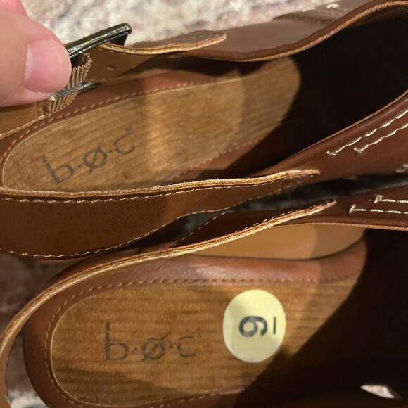b.o.c Women's Cecila Medium Brown Clogs SZ 9 Chunky Brown Leather Heels NEW - Picture 7 of 10